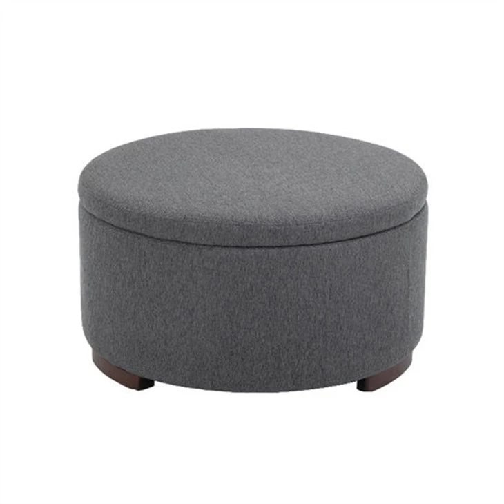 Tessili Griż Ottoman Tond Kumdità