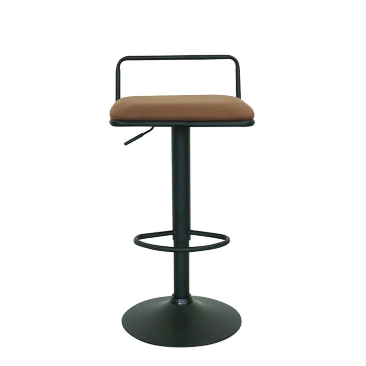 Għoli aġġustabbli Barstool Square Seat Metal PU Swivel Bar President