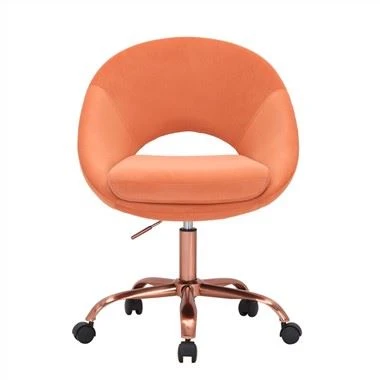 Velvet Home Office President, saqajn tal-metall tad-deheb Rose